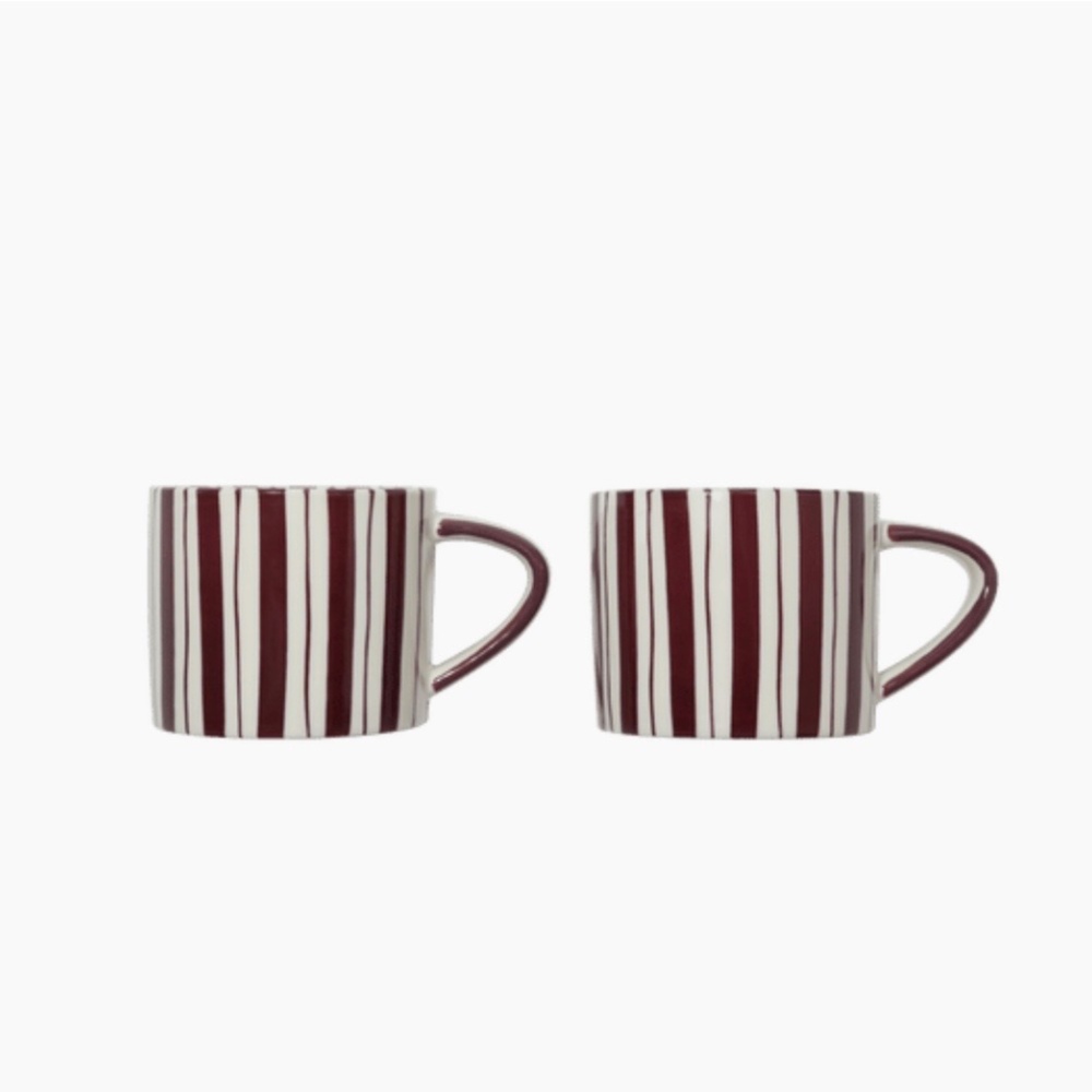 NWT (4 Cups) Noon & Moon Hand-Painted Ceramic Coffee/Tea Mugs (2 sets of 2 cups)